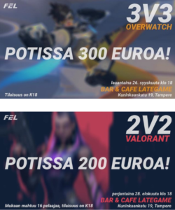 Finnish esports league www.fel.gg on jäsrjestänyt Overwatch ja Valorant turnauksia.